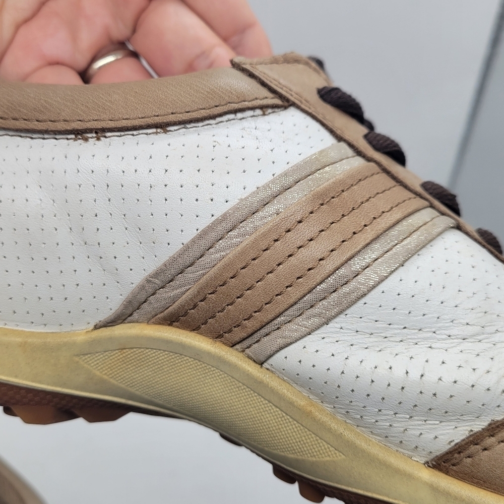 ECCO Women's Hydromax Tan White Golf Shoes Size 41 US 10 Round Toe - Picture 15 of 15